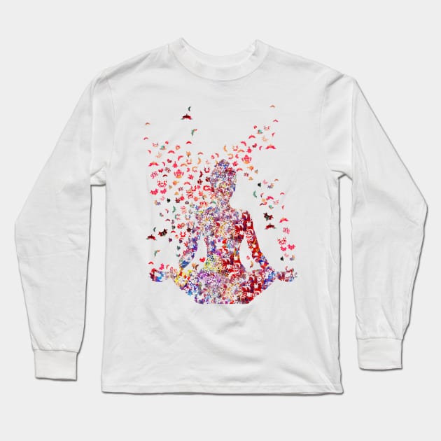 Mind and psychology, Rorschach, yoga Long Sleeve T-Shirt by RosaliArt